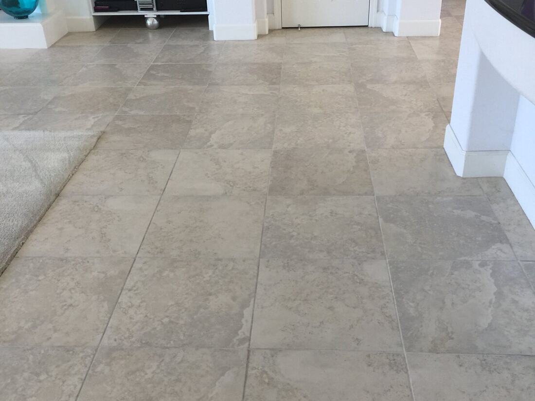 Tile and grout after cleaning and sealing