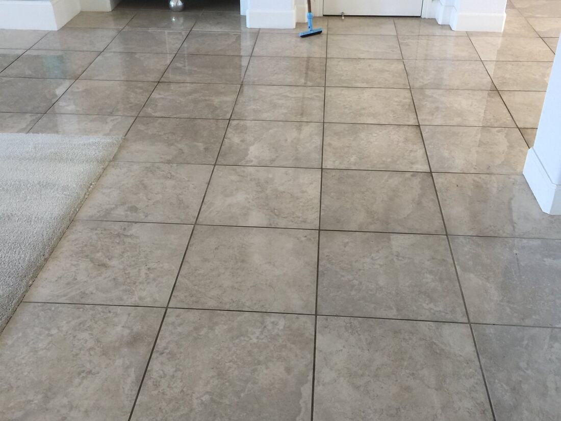 Tile and grout before cleaning